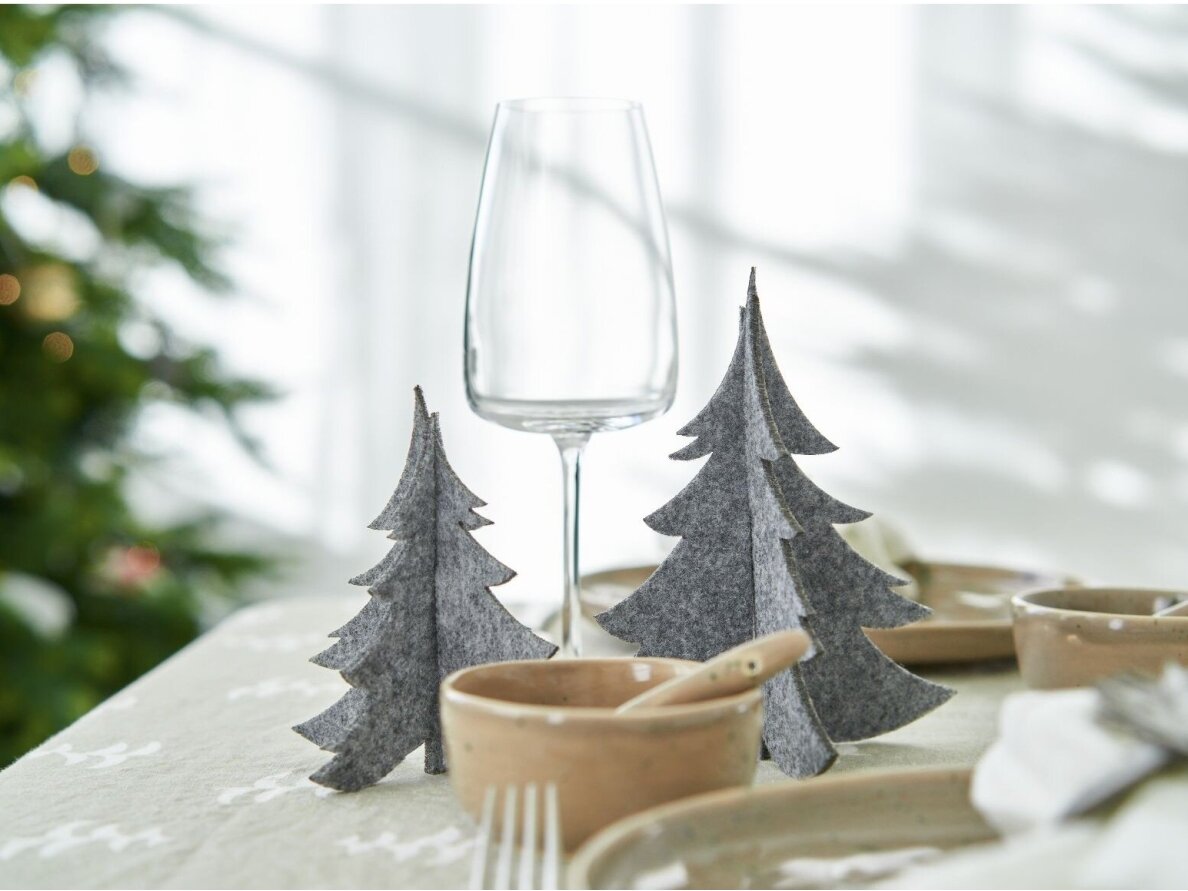 Christmas table decorations "Christmas tree" light gray 4