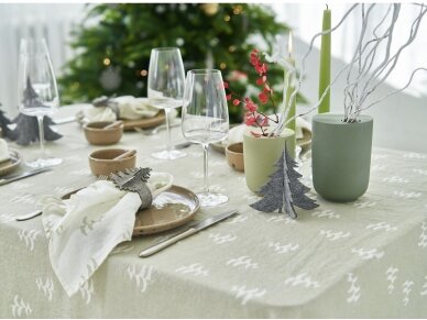 Kalėdinė staltiesė lininė „Eglutės”, samaninė minkštinta 7