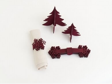 Kalėdiniai stalo papuošimai „Eglutė“, burgundiška 4