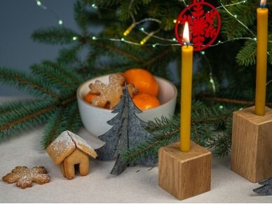 Kalėdiniai stalo papuošimai „Eglutė“ pilka 3