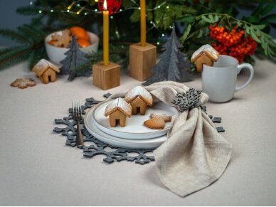 Kalėdiniai stalo papuošimai „Eglutė“ pilka 2