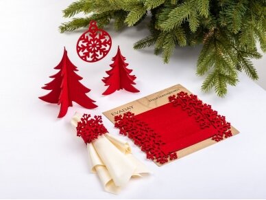 Kalėdiniai stalo papuošimai „Eglutė“, raudona