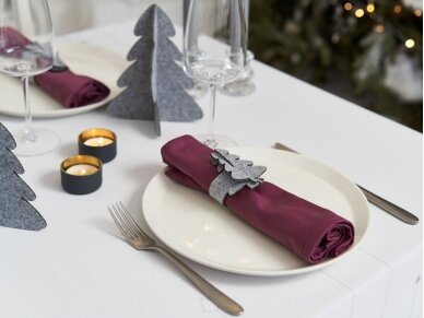 Kalėdiniai stalo papuošimai „Eglutė“, šviesiai pilka