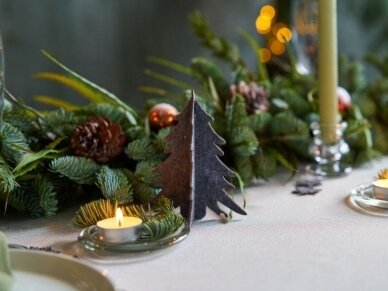 Kalėdiniai stalo papuošimai „Eglutė“ šviesiai pilka 4