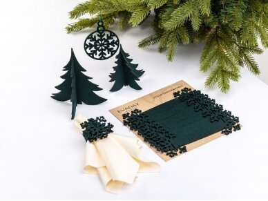 Kalėdiniai stalo papuošimai „Eglutė“ tamsiai žalia 1