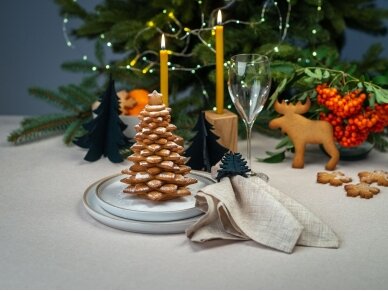 Kalėdiniai stalo papuošimai „Eglutė“, tamsiai žalia