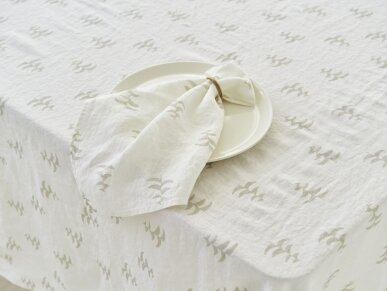 Christmas edition | Softened linen napkin FIR, white colored 1
