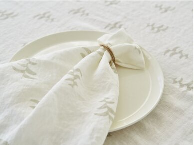 Christmas edition | Softened linen napkin FIR, white colored 2