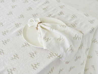 Christmas edition | Softened linen napkin FIR, white colored