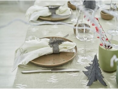 Christmas edition | Softened linen napkin FIR, white colored 3