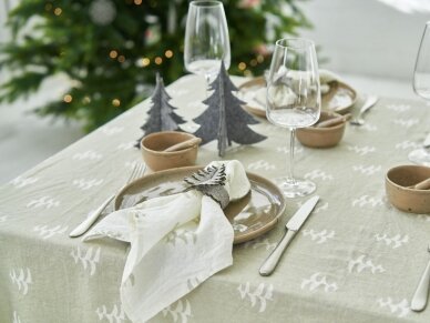 Christmas edition | Softened linen napkin FIR, white colored 4