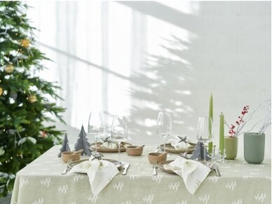 Christmas edition | Softened linen napkin FIR, white colored 5