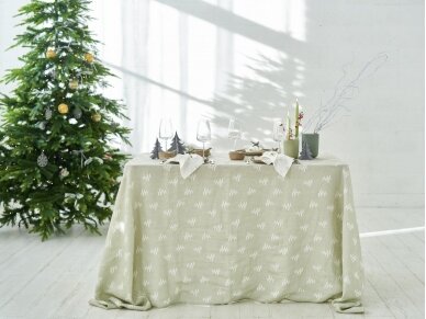 Christmas edition | Softened linen napkin FIR, white colored 6