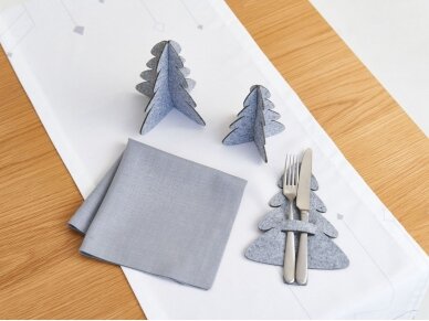 Christmas cutlery holder "Snowy Christmas tree" gray 1