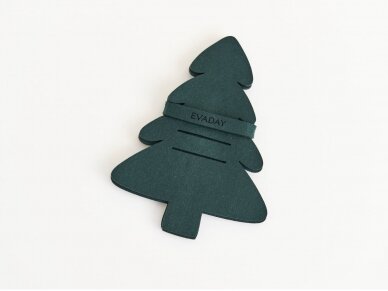 Kalėdinis įrankių dėkliukas „Apsnigta eglutė“ tamsiai žalias