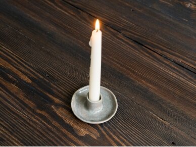 Ceramic candlestick, gray 2