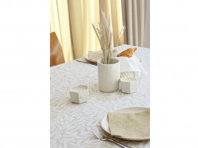 Softened linen tablecloth 'BINDWEED' 6