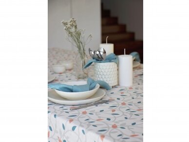 Softened linen tablecloth "Colored leaves" 5