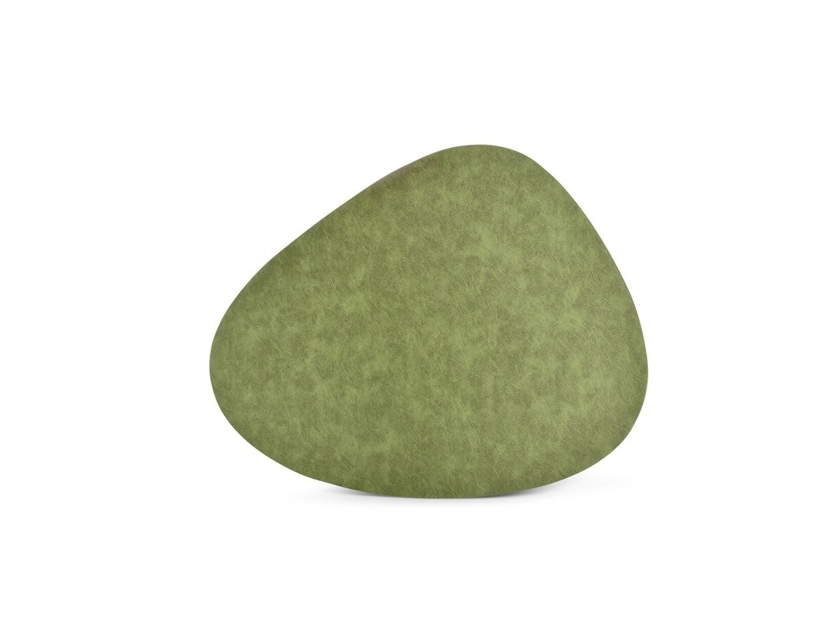 Leather Placemat round GREEN