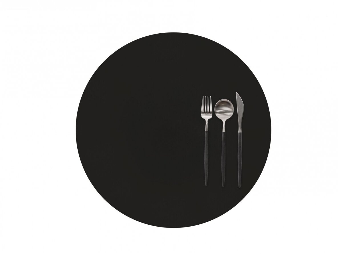 Leather placemat for TOGO round black 3