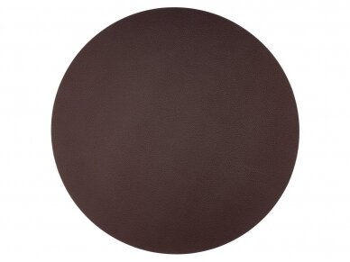Dual-Sided Leather Placemat round BROWN/SANDY 3