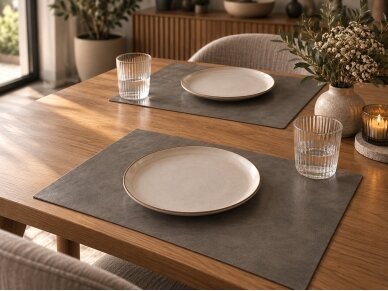 Leather Placemat DARK GREY 1