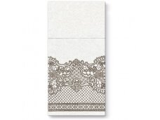 Airlaid Cutlery Pouch ROYAL LACE BROWN