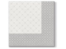 Airlaid napkin SUBTLE GRID, silver