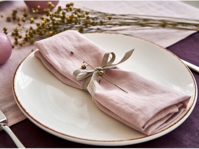 Pink softened linen napkins