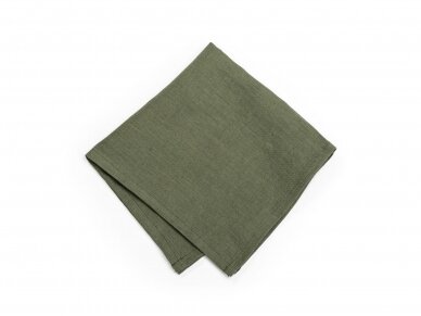 Moss colored linen napkin 1