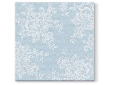 Airlaid napkin SOFT LACE, light blue