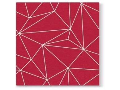 Airlaid napkin GEOMETRIC LINES, red