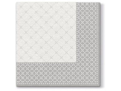 Airlaid napkin SUBTLE GRID, silver