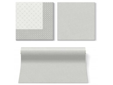 Airlaid napkin SUBTLE GRID, silver 1