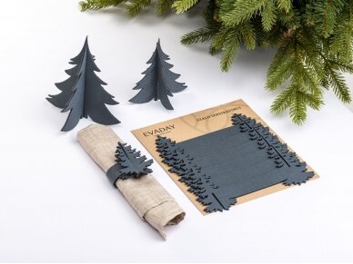 Napkin rings "Christmas tree" gray 1