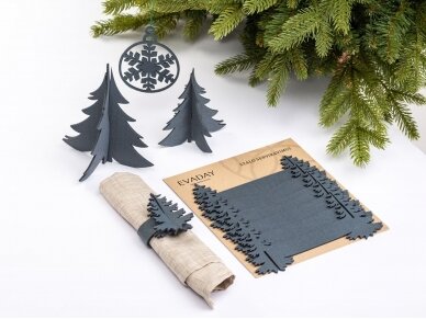 Napkin rings "Christmas tree" gray 2