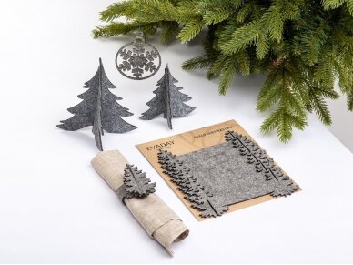 Napkin rings "Christmas tree" light gray 1