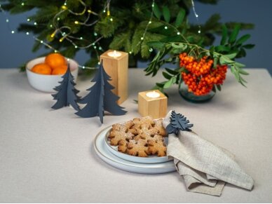 Napkin rings "Christmas tree" gray 4