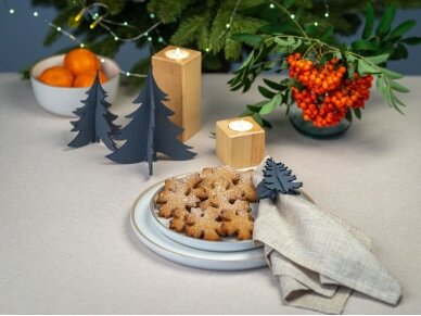Napkin rings "Christmas tree" light gray 3