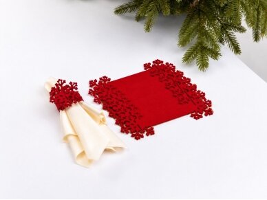Napkin rings "Snowflake" red