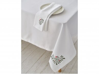 White tablecloth ABETO, embroidered 2
