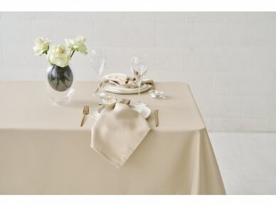 Latte colored tablecloth SATEN 5