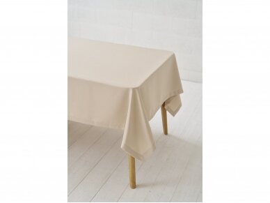 Latte colored tablecloth SATEN 1