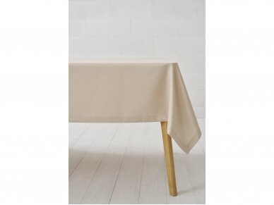 Latte colored tablecloth SATEN 2