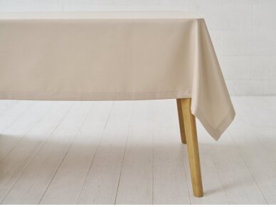 Latte colored tablecloth SATEN