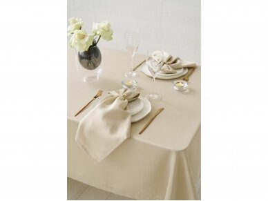 Latte colored tablecloth SATEN 4