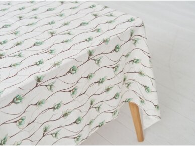 Softened linen tablecloth 'FLOWER BRAIDS'
