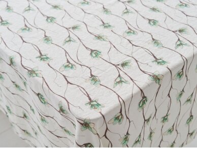 Softened linen tablecloth 'FLOWER BRAIDS' 2