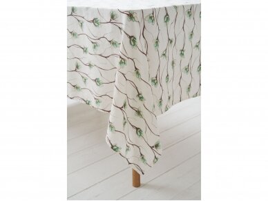 Softened linen tablecloth 'FLOWER BRAIDS' 3