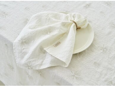 Softened linen tablecloth „Švelnus pūkelis”, white color 2
